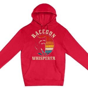 Raccoon Whisperer Retro Raccoon S.T.R.E.Et Cat Premium Pullover Hoodie