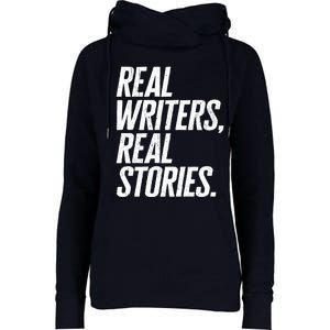 Real Writers Real Stories WGA Writers Guild America Strike Womens Funnel Neck Pullover Hood