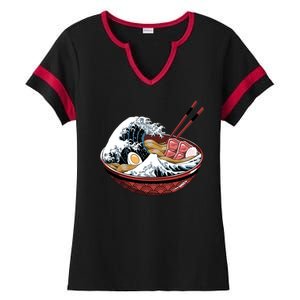 Ramen Waves Ladies Halftime Notch Neck Tee