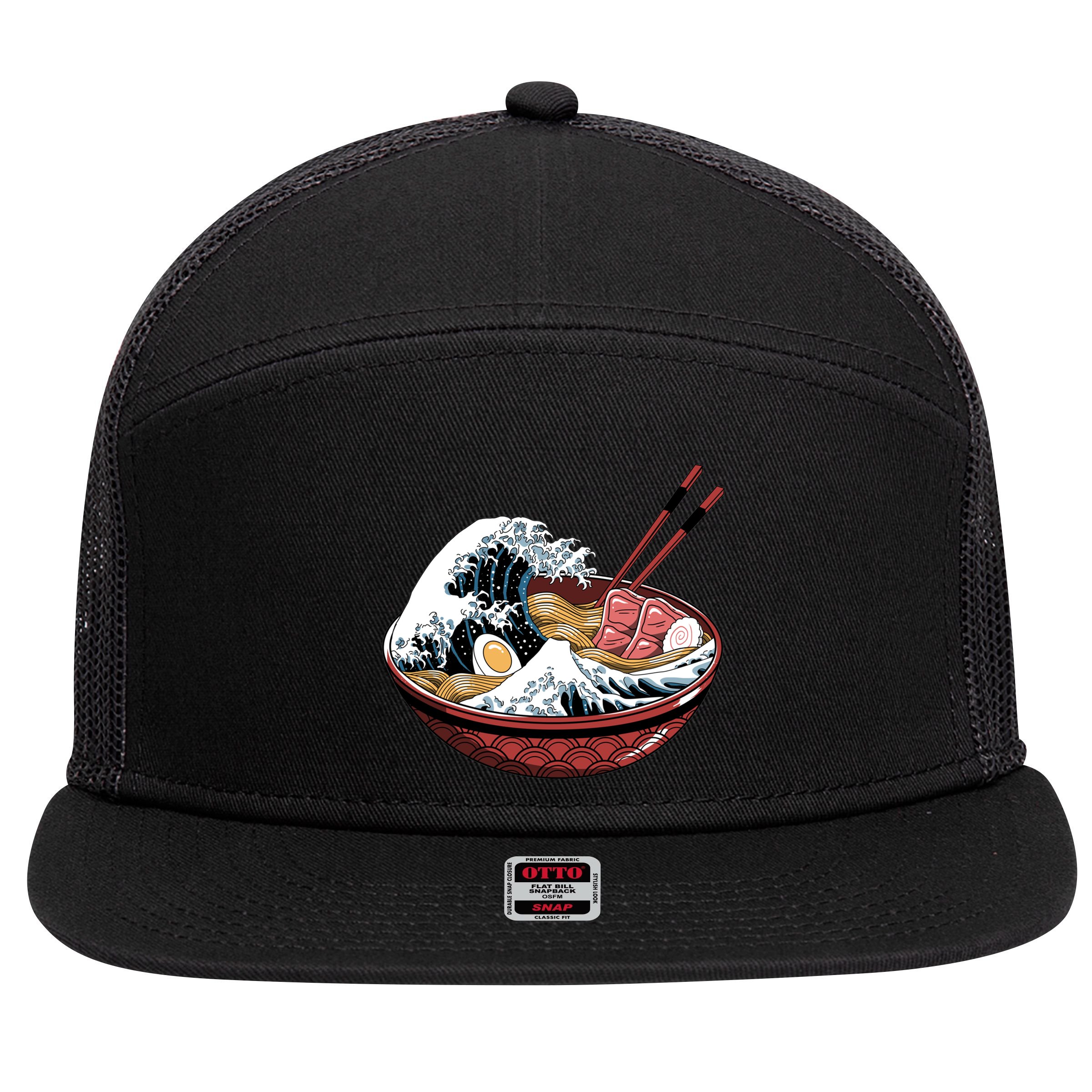 Ramen Waves 7 Panel Mesh Trucker Snapback Hat