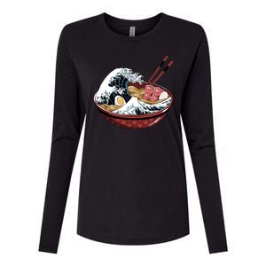 Ramen Waves Womens Cotton Relaxed Long Sleeve T-Shirt