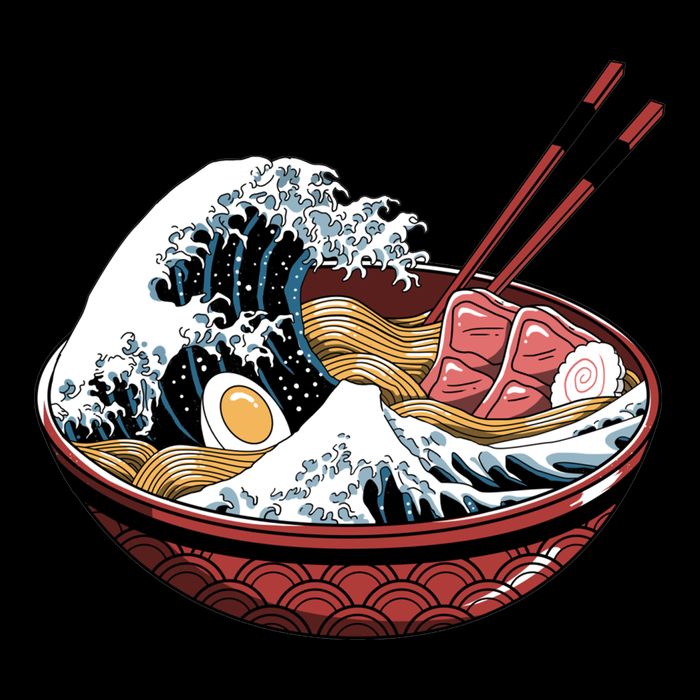 Ramen Waves Drawstring Bag