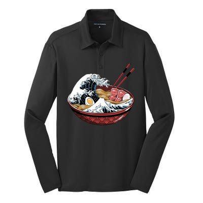 Ramen Waves Silk Touch Performance Long Sleeve Polo