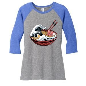 Ramen Waves Women's Tri-Blend 3/4-Sleeve Raglan Shirt