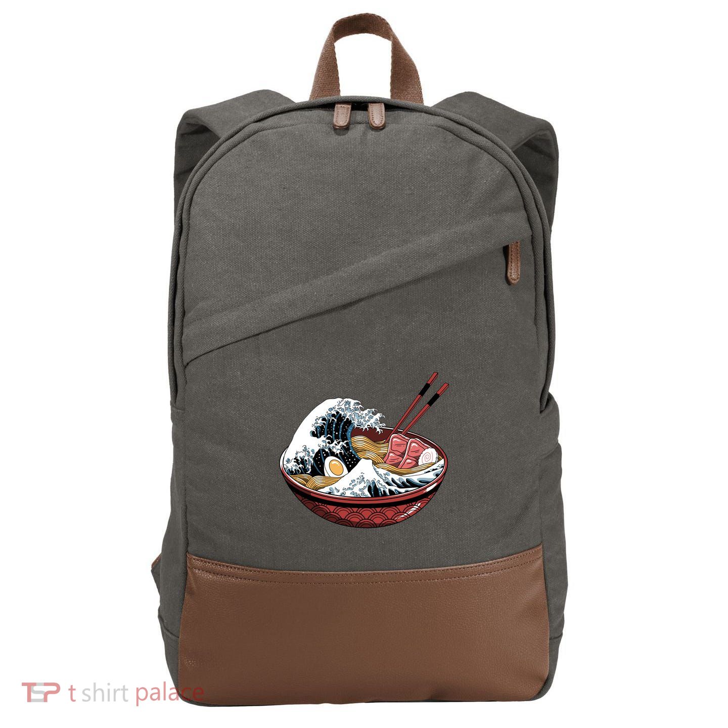 Ramen Waves Cotton Canvas Backpack