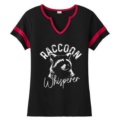 Raccoon Whisperer Racoon Ladies Halftime Notch Neck Tee