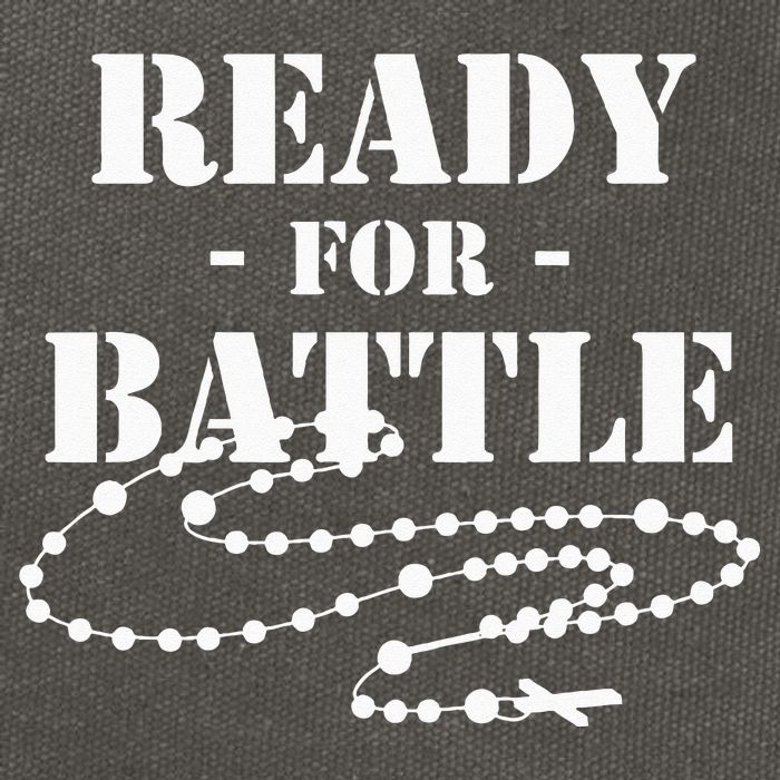 Rosary Warrior Ready For Battle Of Lepanto Rosaries Catholic Cotton Canvas Backpack