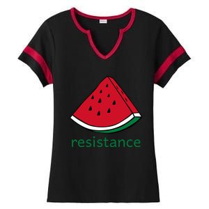 Resistance Watermelon Ladies Halftime Notch Neck Tee