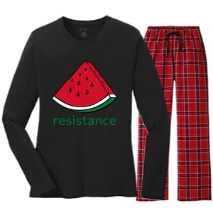 Resistance Watermelon Women's Long Sleeve Flannel Pajama Set 