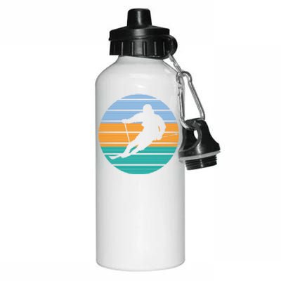 Retro Winter Sport Ice Skiing Skier Snow Shredding Slopes Cute Gift Aluminum Water Bottle