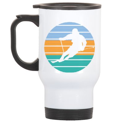 Retro Winter Sport Ice Skiing Skier Snow Shredding Slopes Cute Gift Stainless Steel Travel Mug