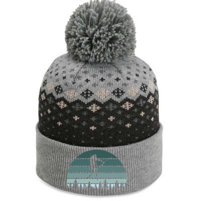 Retro Winter Sport Ice Skiing Skier Snow Shredding Slopes Meaningful Gift The Baniff Cuffed Pom Beanie