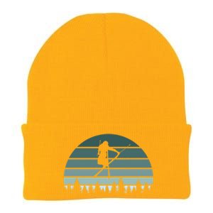 Retro Winter Sport Ice Skiing Skier Snow Shredding Slopes Meaningful Gift Knit Cap Winter Beanie