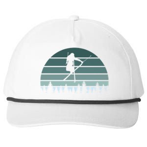 Retro Winter Sport Ice Skiing Skier Snow Shredding Slopes Meaningful Gift Snapback Five-Panel Rope Hat