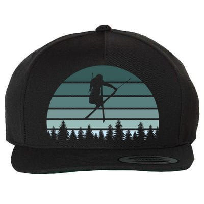 Retro Winter Sport Ice Skiing Skier Snow Shredding Slopes Meaningful Gift Wool Snapback Cap