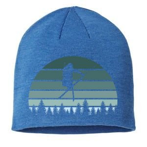 Retro Winter Sport Ice Skiing Skier Snow Shredding Slopes Meaningful Gift Sustainable Beanie