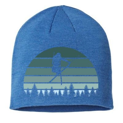 Retro Winter Sport Ice Skiing Skier Snow Shredding Slopes Meaningful Gift Sustainable Beanie