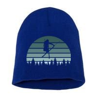 Retro Winter Sport Ice Skiing Skier Snow Shredding Slopes Meaningful Gift Short Acrylic Beanie