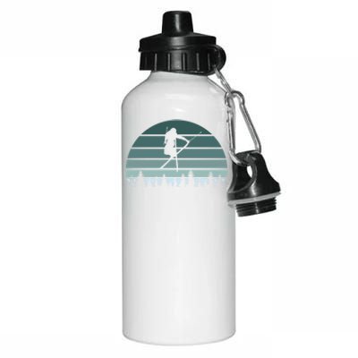 Retro Winter Sport Ice Skiing Skier Snow Shredding Slopes Meaningful Gift Aluminum Water Bottle