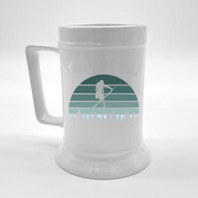 Retro Winter Sport Ice Skiing Skier Snow Shredding Slopes Meaningful Gift Beer Stein