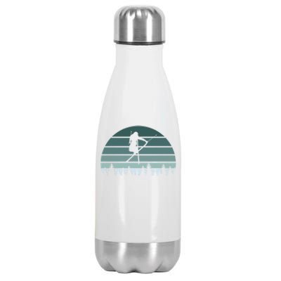 Retro Winter Sport Ice Skiing Skier Snow Shredding Slopes Meaningful Gift Stainless Steel Insulated Water Bottle