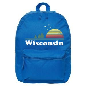 Retro Wisconsin State Park Wi Home Design Funny Gift 16 in Basic Backpack