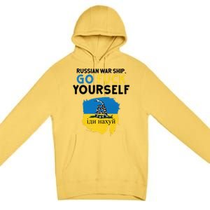 Russian War Ship Go Fuck Yourself Ukraine Premium Pullover Hoodie