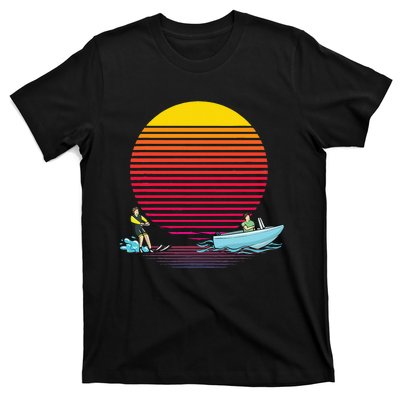 Retro Water Ski Lover Gift Waterski Love Gifts Skiing T-Shirt