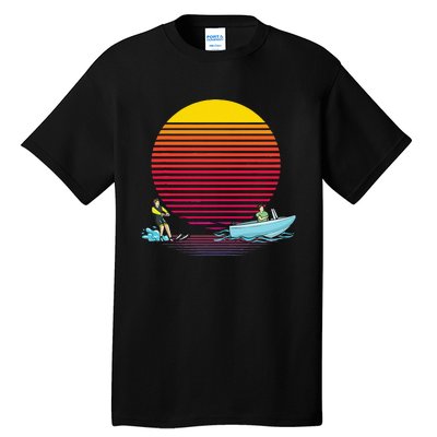 Retro Water Ski Lover Gift Waterski Love Gifts Skiing Tall T-Shirt