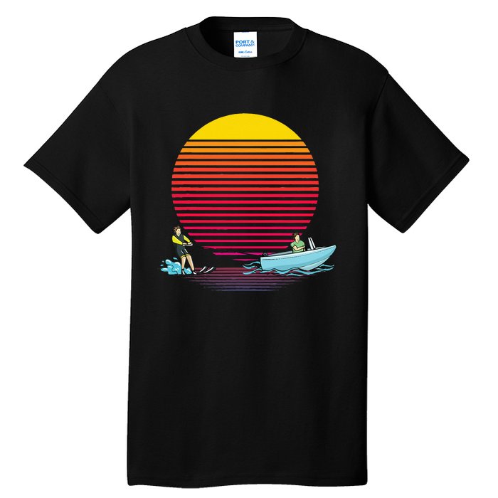 Retro Water Ski Lover Gift Waterski Love Gifts Skiing Tall T-Shirt