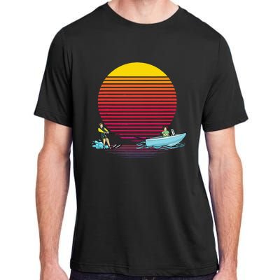 Retro Water Ski Lover Gift Waterski Love Gifts Skiing Adult ChromaSoft Performance T-Shirt