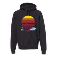 Retro Water Ski Lover Gift Waterski Love Gifts Skiing Premium Hoodie