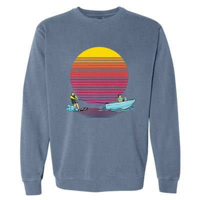 Retro Water Ski Lover Gift Waterski Love Gifts Skiing Garment-Dyed Sweatshirt