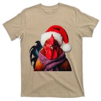 Rooster With Santa Hat Christmas Xmas Chicken Lover Owner T-Shirt