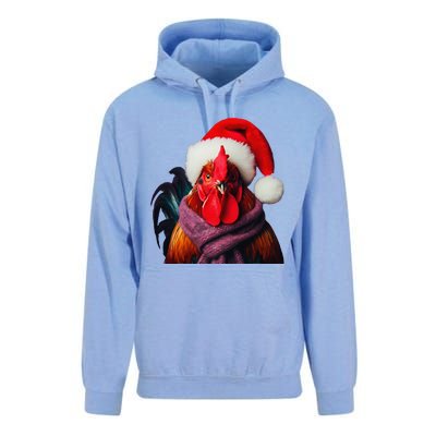 Rooster With Santa Hat Christmas Xmas Chicken Lover Owner Unisex Surf Hoodie