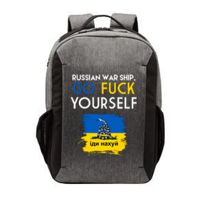 Russian War Ship Go Fuck Yourself Ukraine Vector Backpack