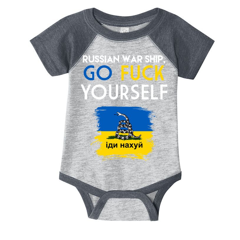 Russian War Ship Go Fuck Yourself Ukraine Infant Baby Jersey Bodysuit