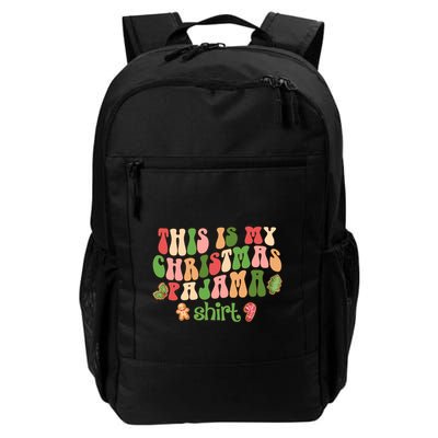Retro Wavy Style Cookies Xmas This Is My Christmas Pajama Gift Backpack