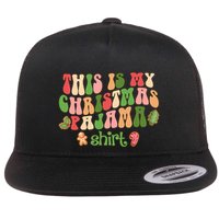 Retro Wavy Style Cookies Xmas This Is My Christmas Pajama Gift Flat Bill Trucker Hat