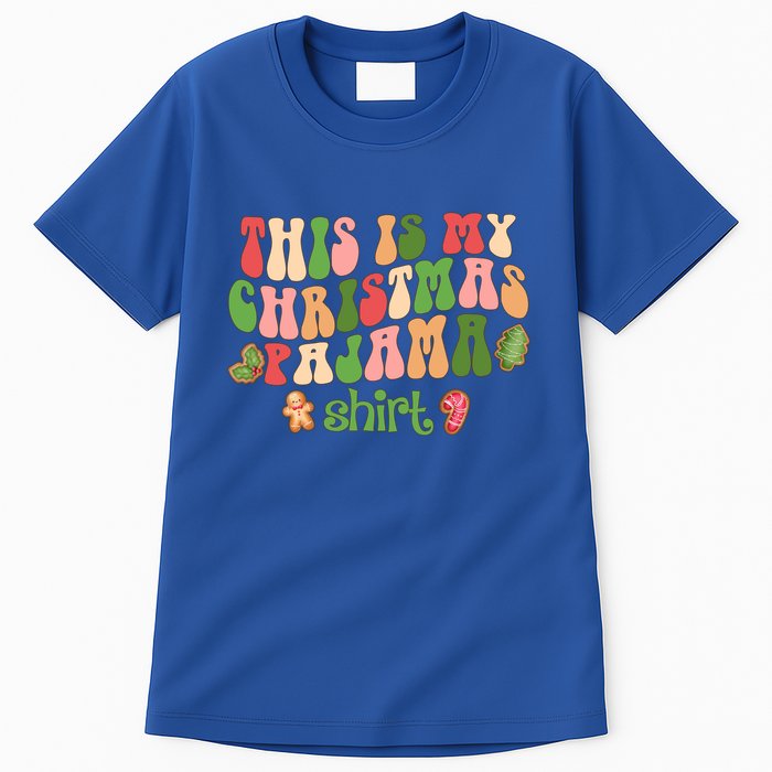 Retro Wavy Style Cookies Xmas This Is My Christmas Pajama Gift Tall T-Shirt