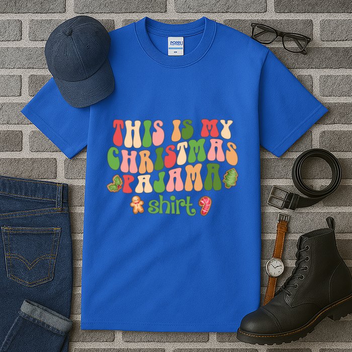Retro Wavy Style Cookies Xmas This Is My Christmas Pajama Gift Tall T-Shirt