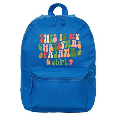 Retro Wavy Style Cookies Xmas This Is My Christmas Pajama Gift 16 in Basic Backpack
