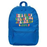 Retro Wavy Style Cookies Xmas This Is My Christmas Pajama Gift 16 in Basic Backpack