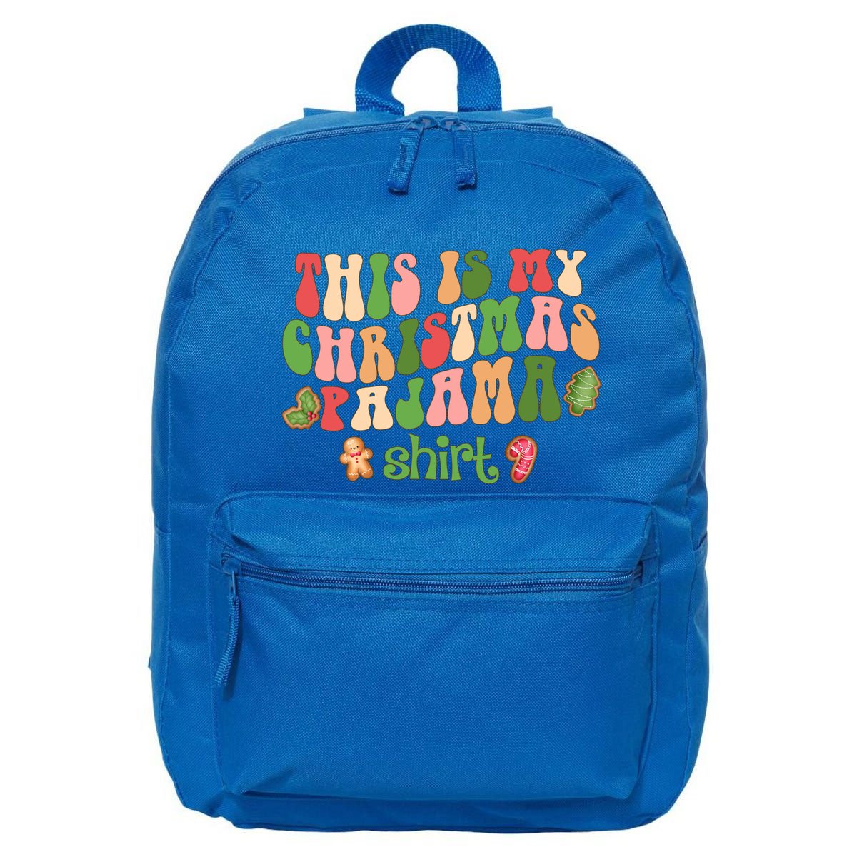 Retro Wavy Style Cookies Xmas This Is My Christmas Pajama Gift 16 in Basic Backpack
