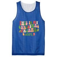 Retro Wavy Style Cookies Xmas This Is My Christmas Pajama Gift Mesh Reversible Basketball Jersey Tank