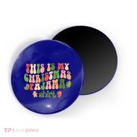 Retro Wavy Style Cookies Xmas This Is My Christmas Pajama Gift Magnet