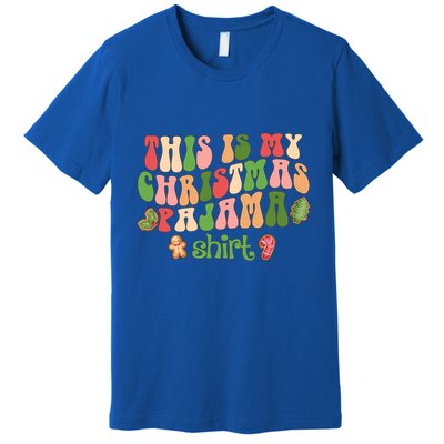 Retro Wavy Style Cookies Xmas This Is My Christmas Pajama Gift Premium T-Shirt
