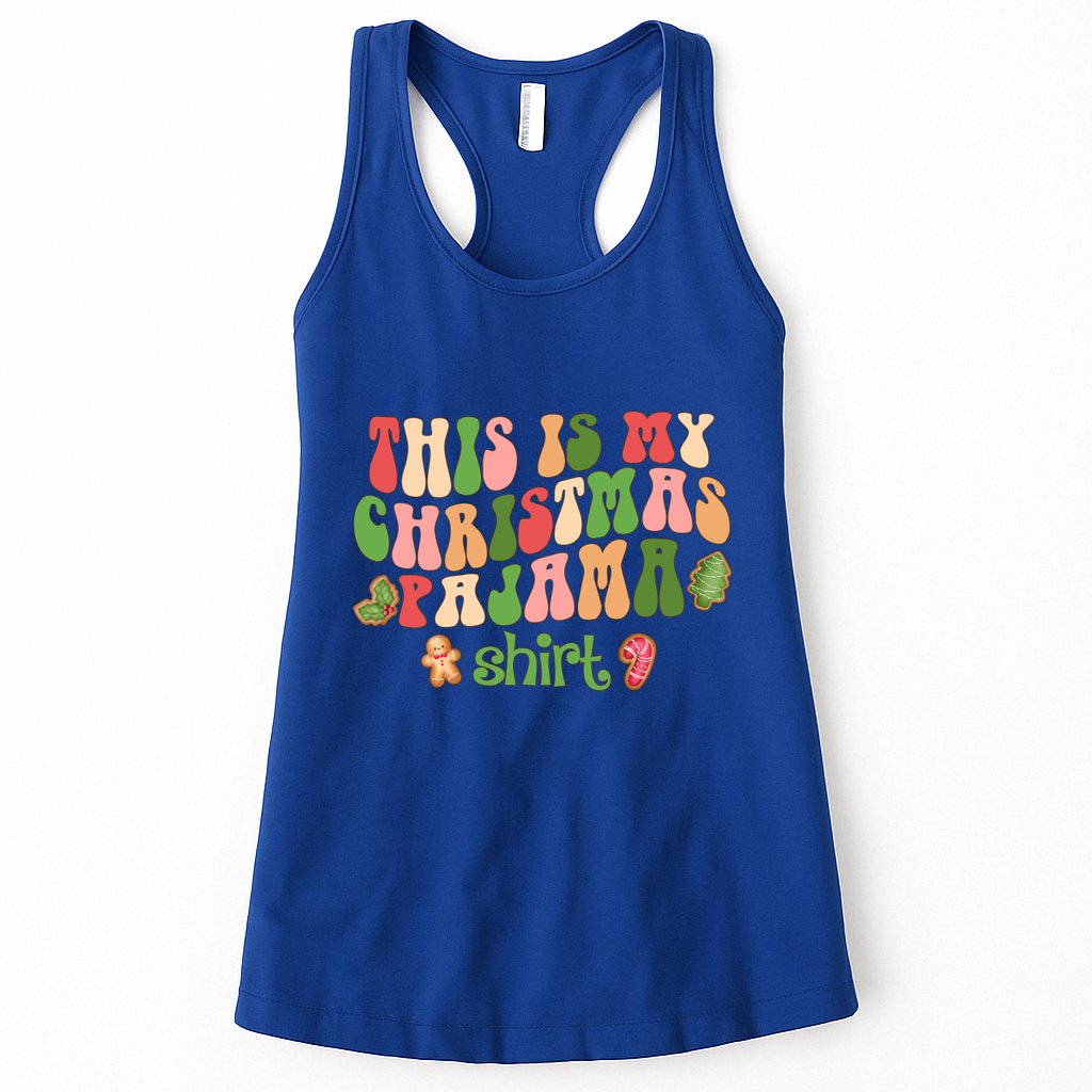 Retro Wavy Style Cookies Xmas This Is My Christmas Pajama Gift Womens Tank Top