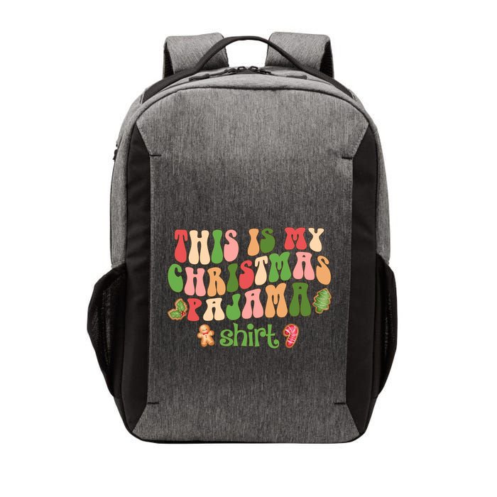 Retro Wavy Style Cookies Xmas This Is My Christmas Pajama Gift Vector Backpack