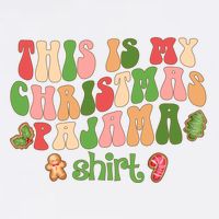 Retro Wavy Style Cookies Xmas This Is My Christmas Pajama Gift Garment-Dyed Sweatshirt